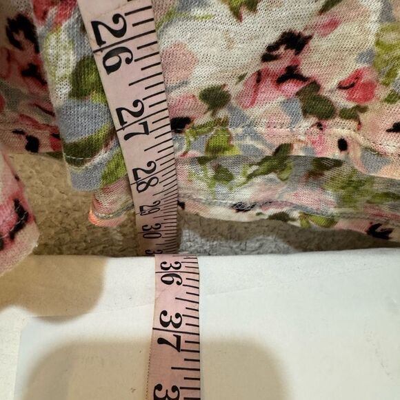 J.Jill Love Linen Floral Tie Keyhole Back 3/4 Sleeve Slubbed Knit Tunic Blouse - Picture 6 of 6